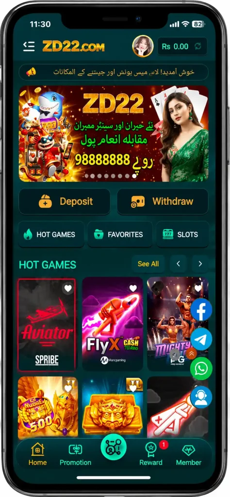 ZD22 Game app interface